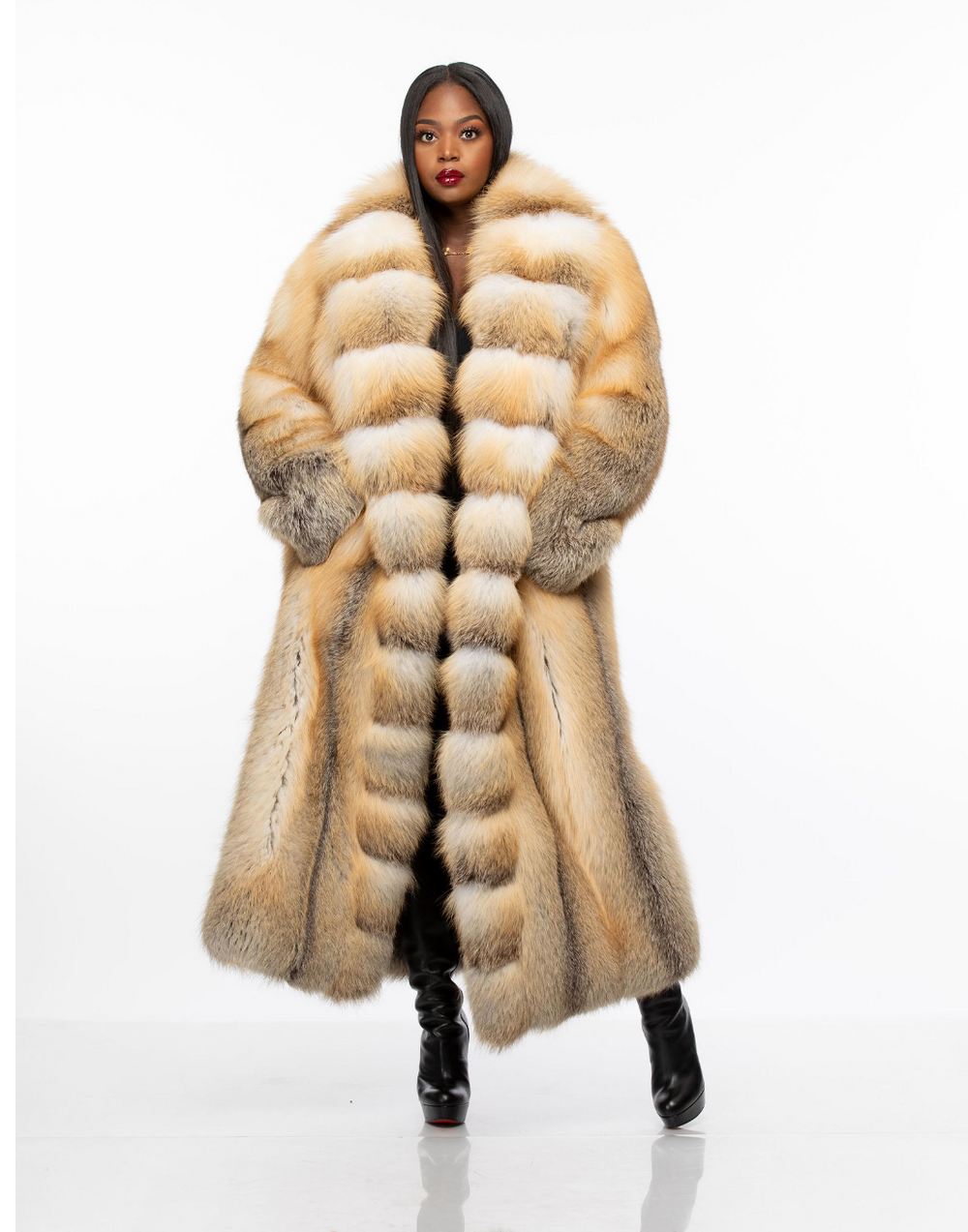 Fancy Full Length Golden Island Fox Fur