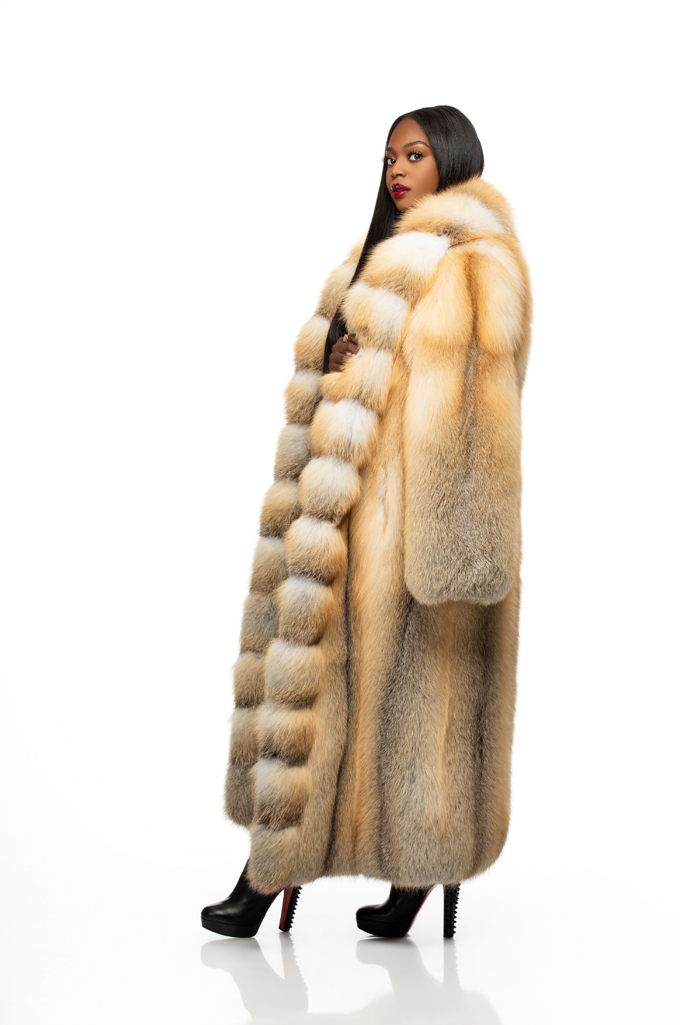 Fancy Full Length Golden Island Fox Fur