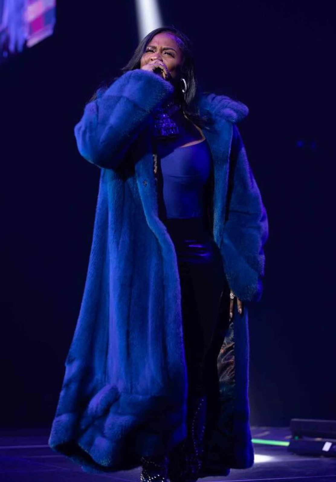 Drea Full Length Swing Mink: Electric Blue