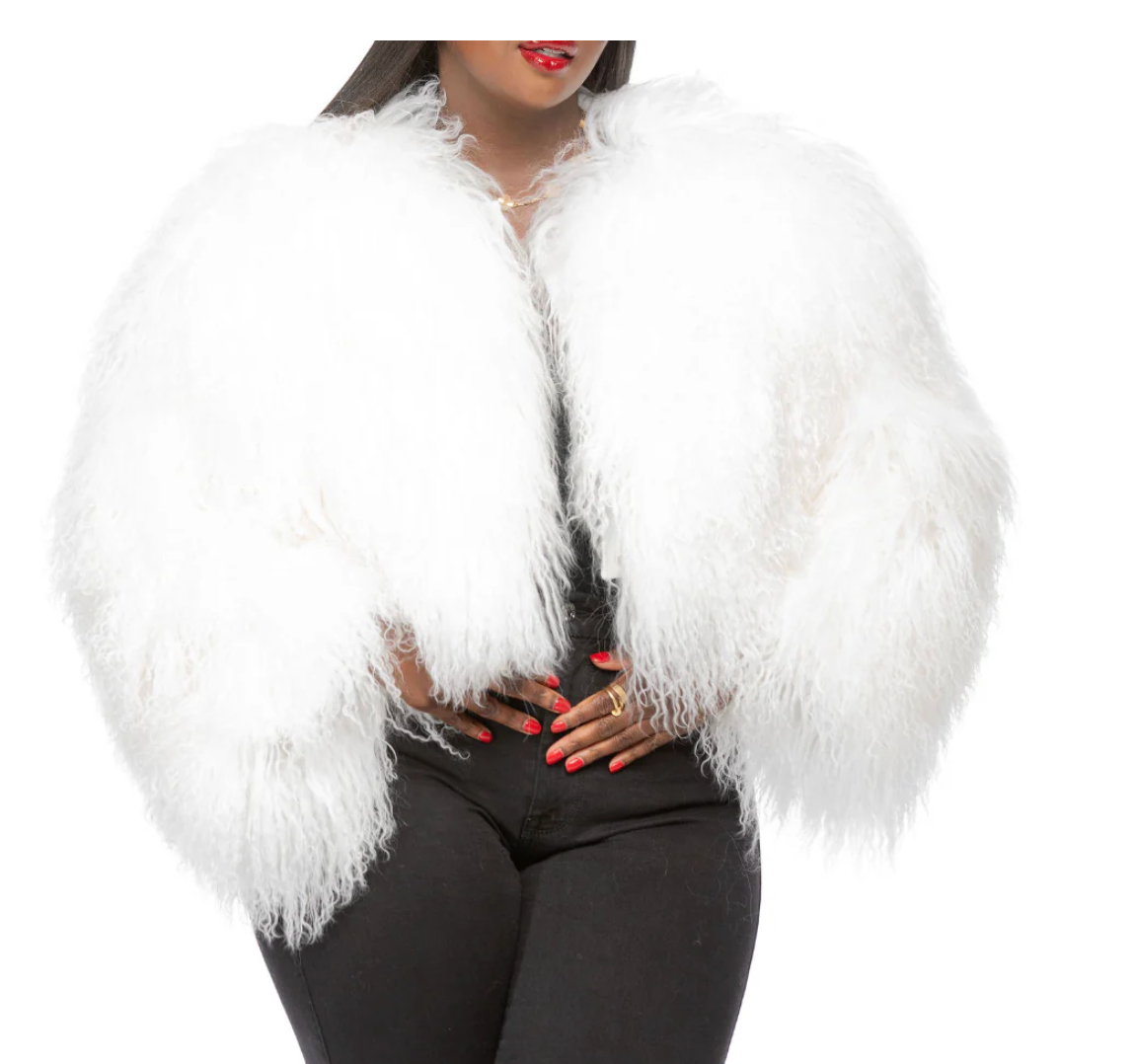 Plus size 1X Mongolian in white