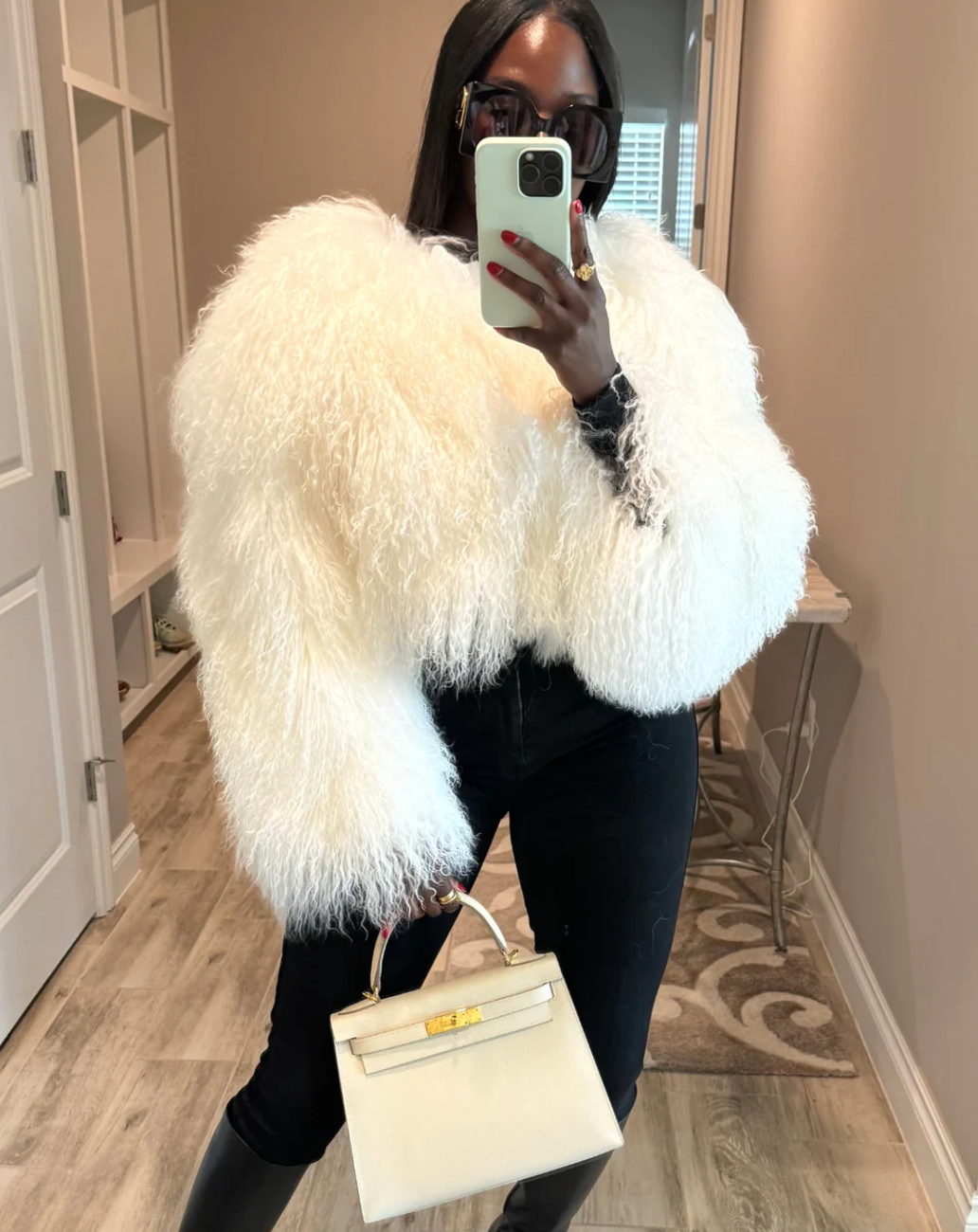 Plus size 1X Mongolian in white