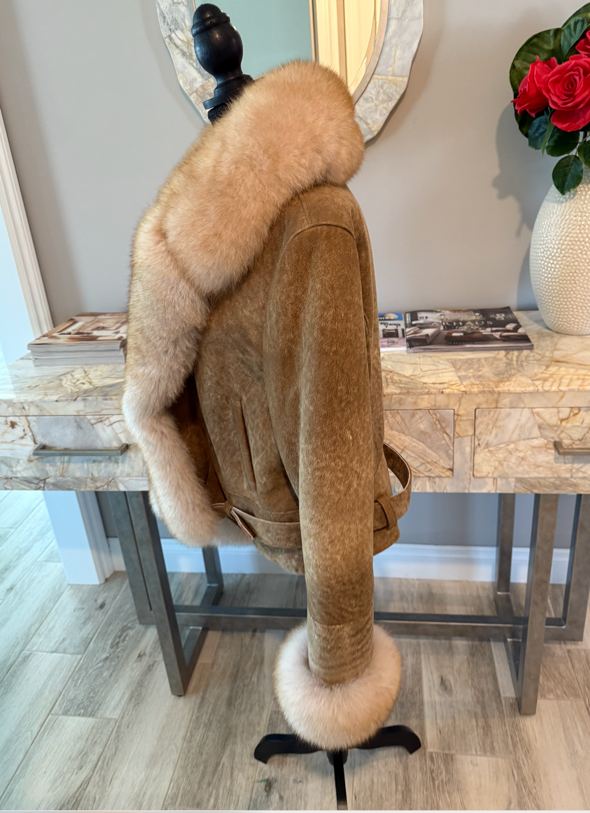 Size XL Shearling with Distressed Fur