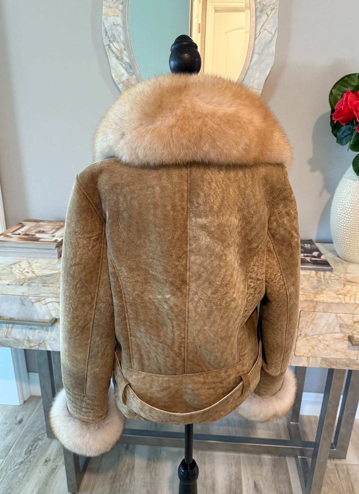 Size XL Shearling with Distressed Fur