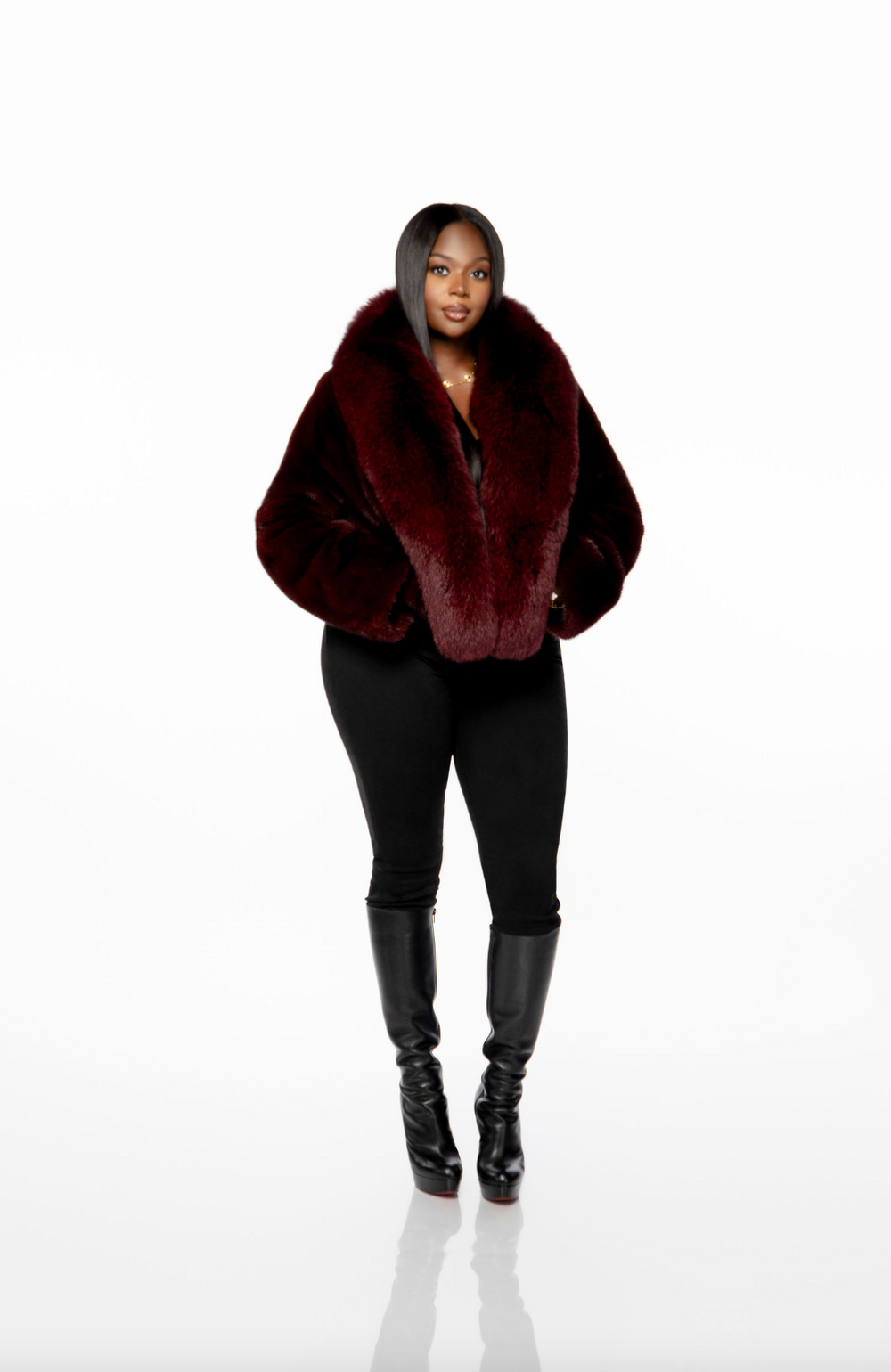Melissa mink and fox fur bomber