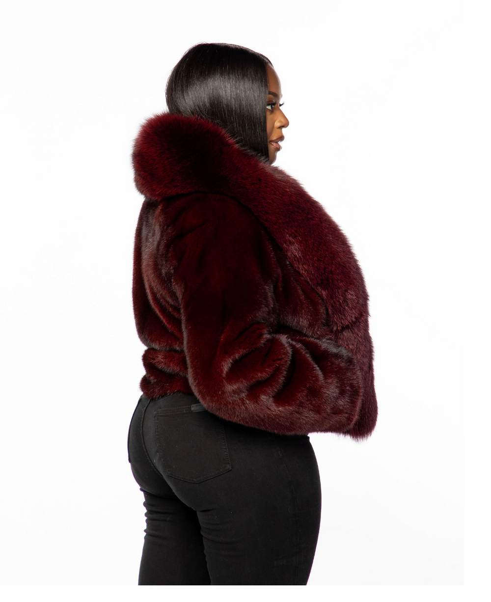 Melissa mink and fox fur bomber