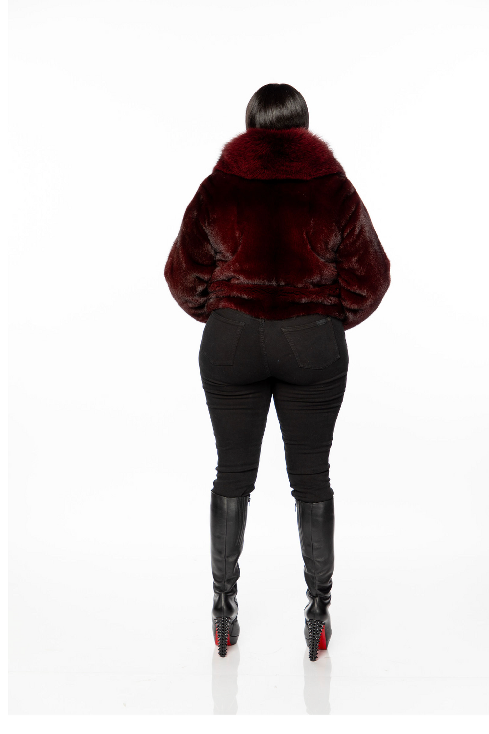 Melissa mink and fox fur bomber