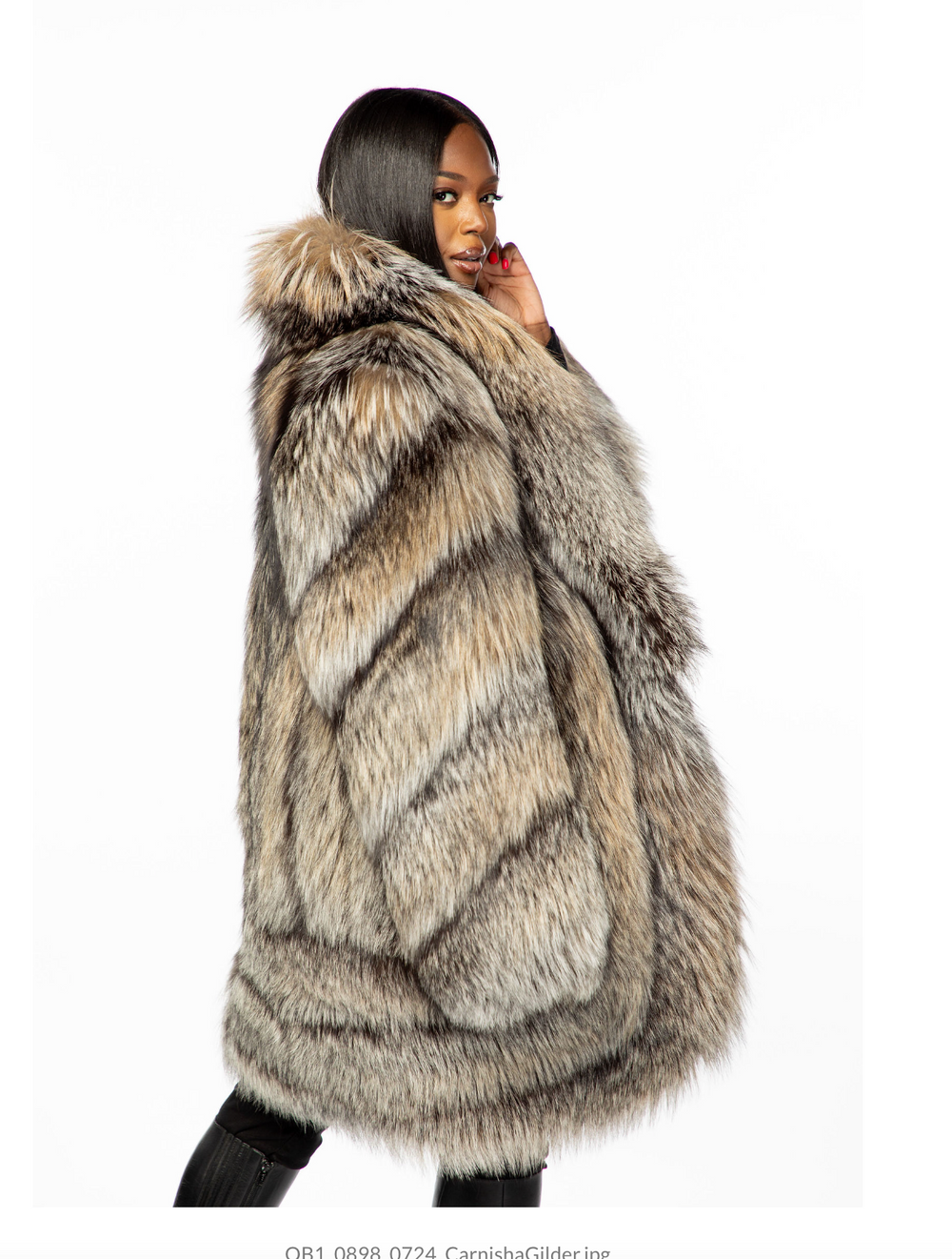 Silvia Gold tint Silver Fox Coat