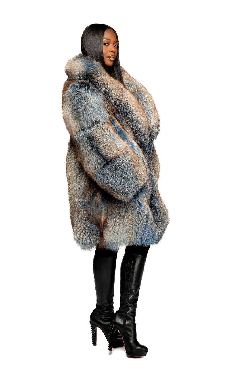 Trinity Mid Length Coat (Blue)