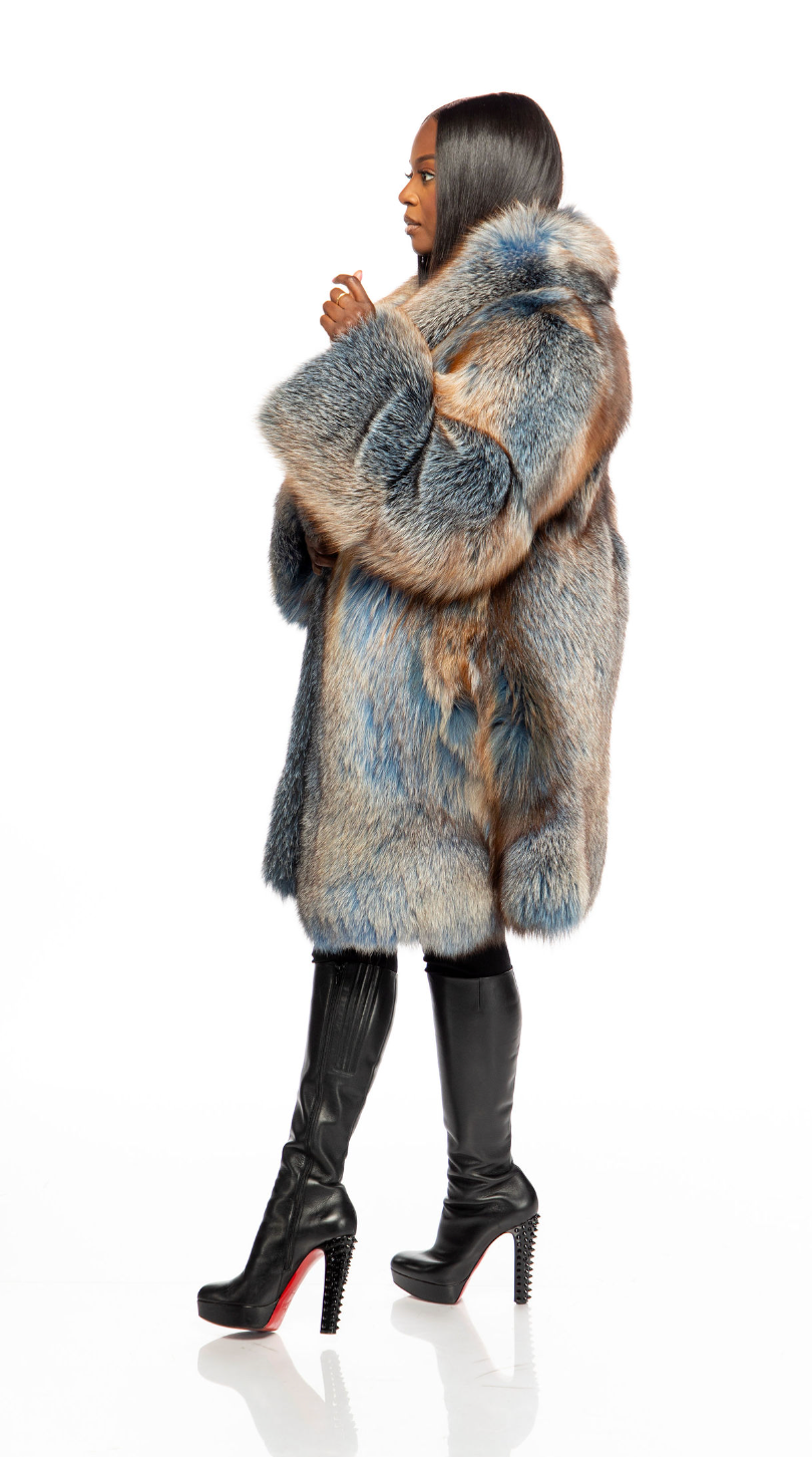 Trinity Mid Length Coat (Blue)