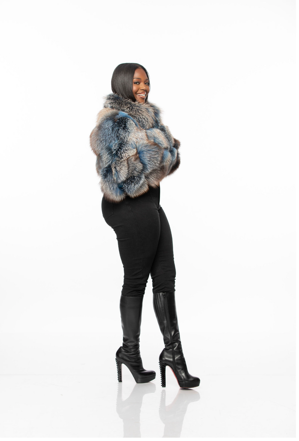 Chloe Cropped Jacket (Blue + Choose Color)