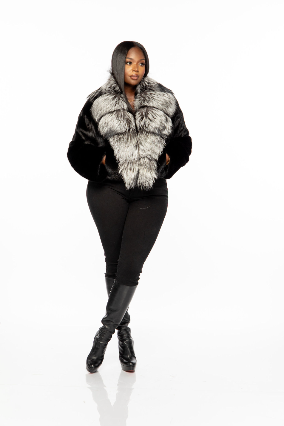 Melissa Mink Jacket w/ Silver Fox