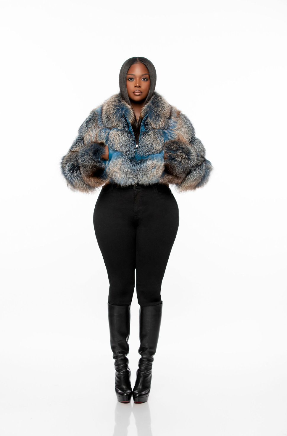 Chloe Cropped Jacket (Blue + Choose Color)