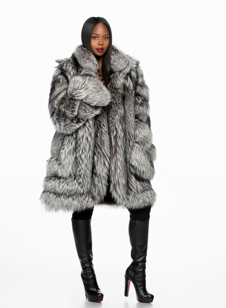 Silvia Silver Fox Coat – The Fancy Success