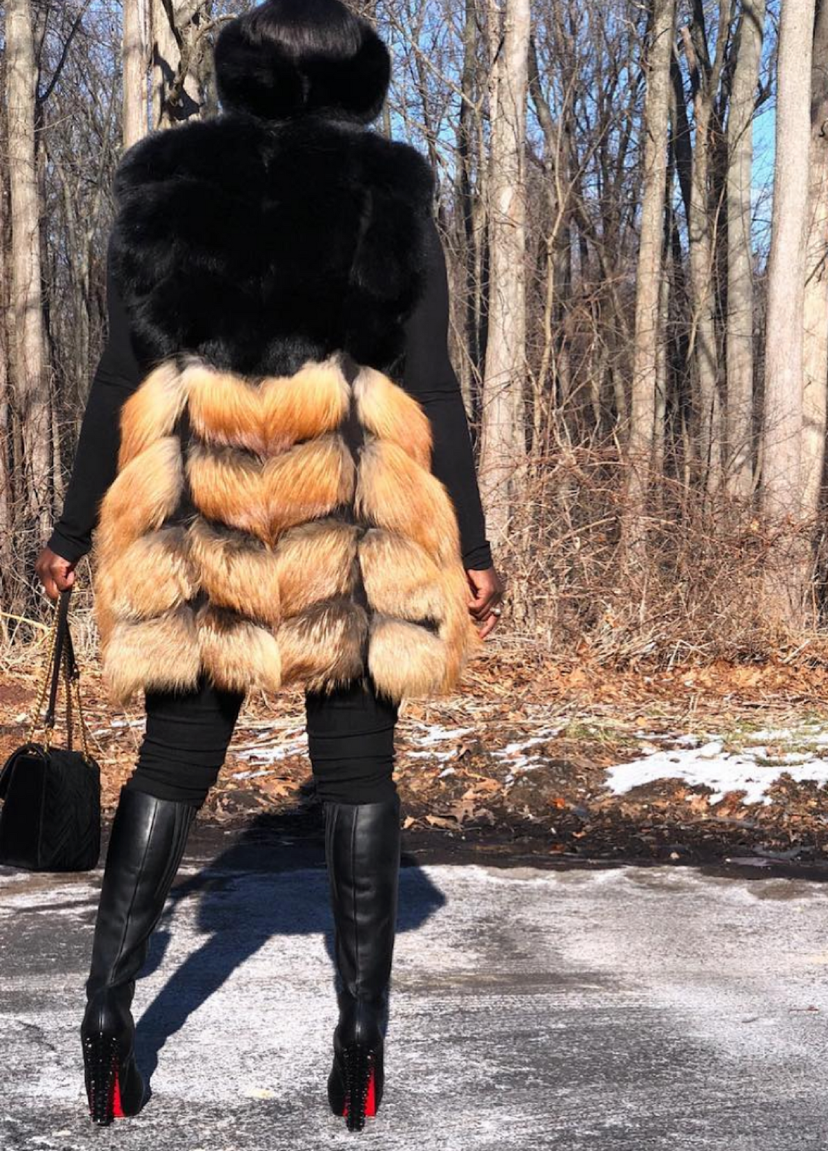 Shirley Two Tone Fox Fur Vest