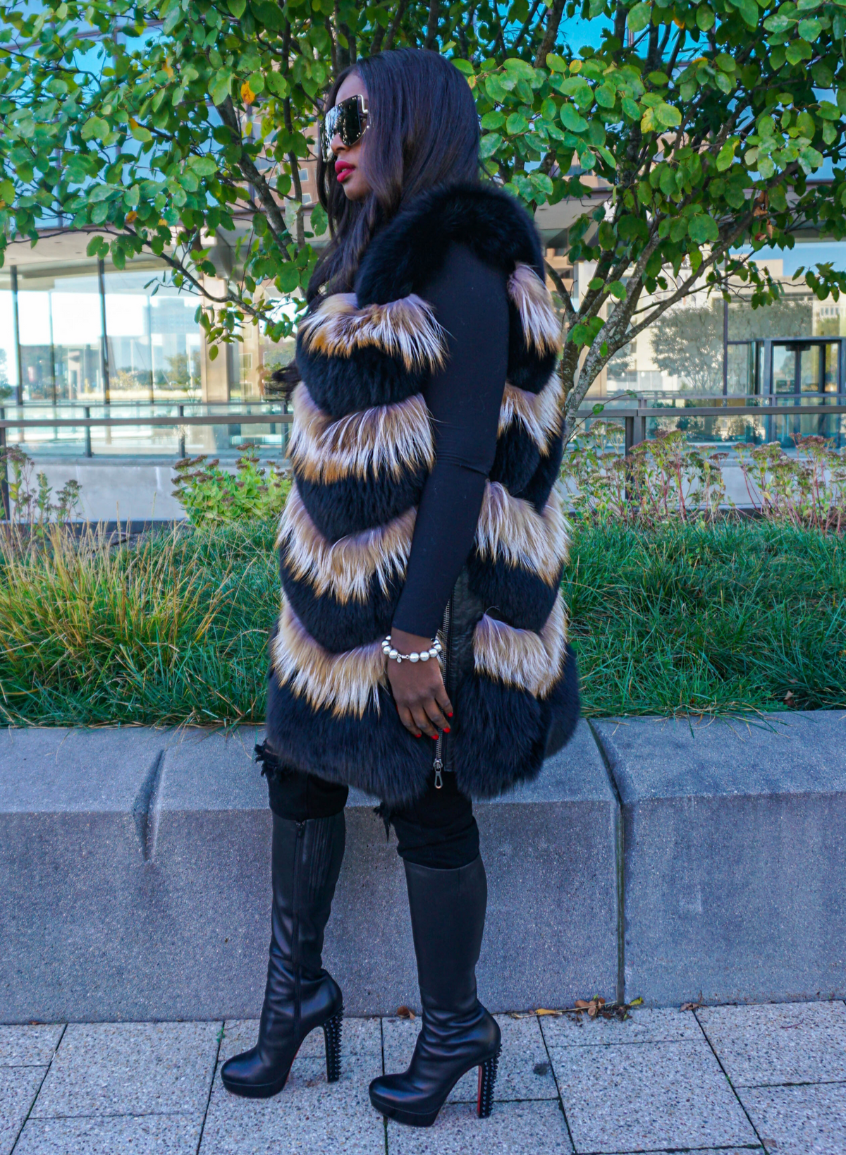 Mariah Two-Tone Fox Fur Vest