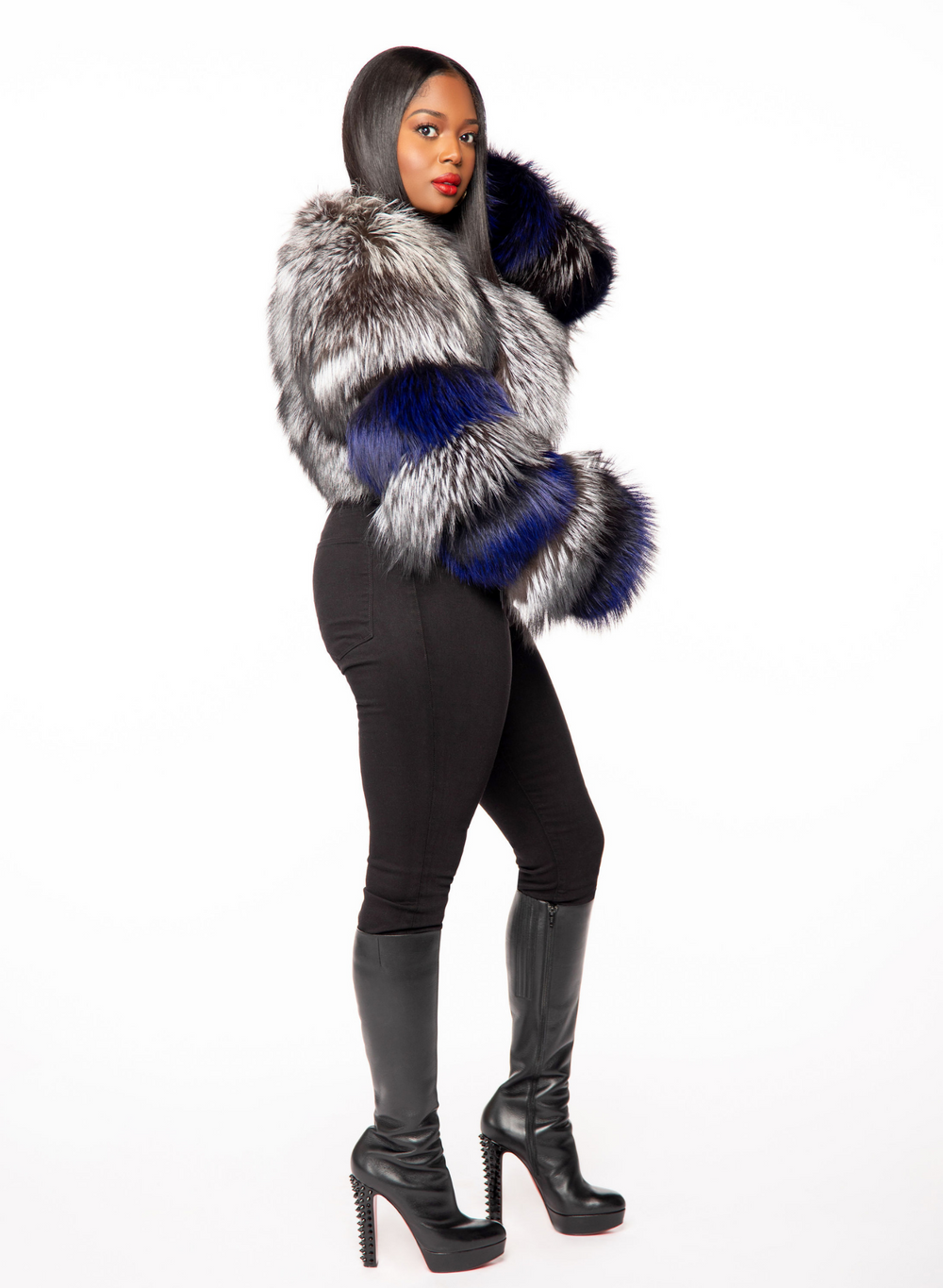 Candice Silver Fox Fur Bolero