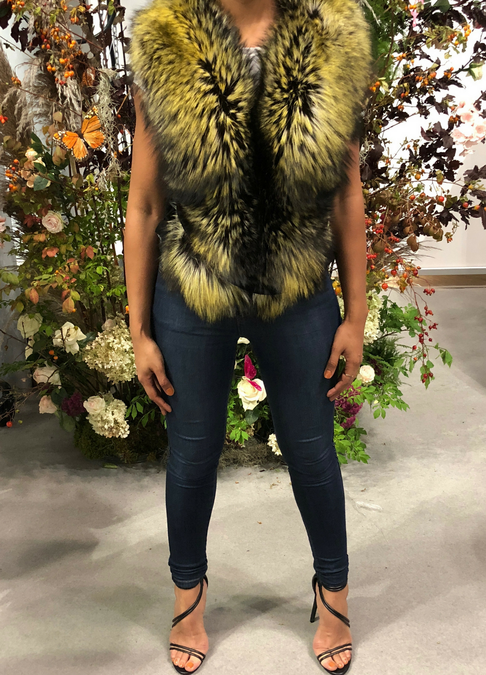 Candice Silver Fox Fur Vest