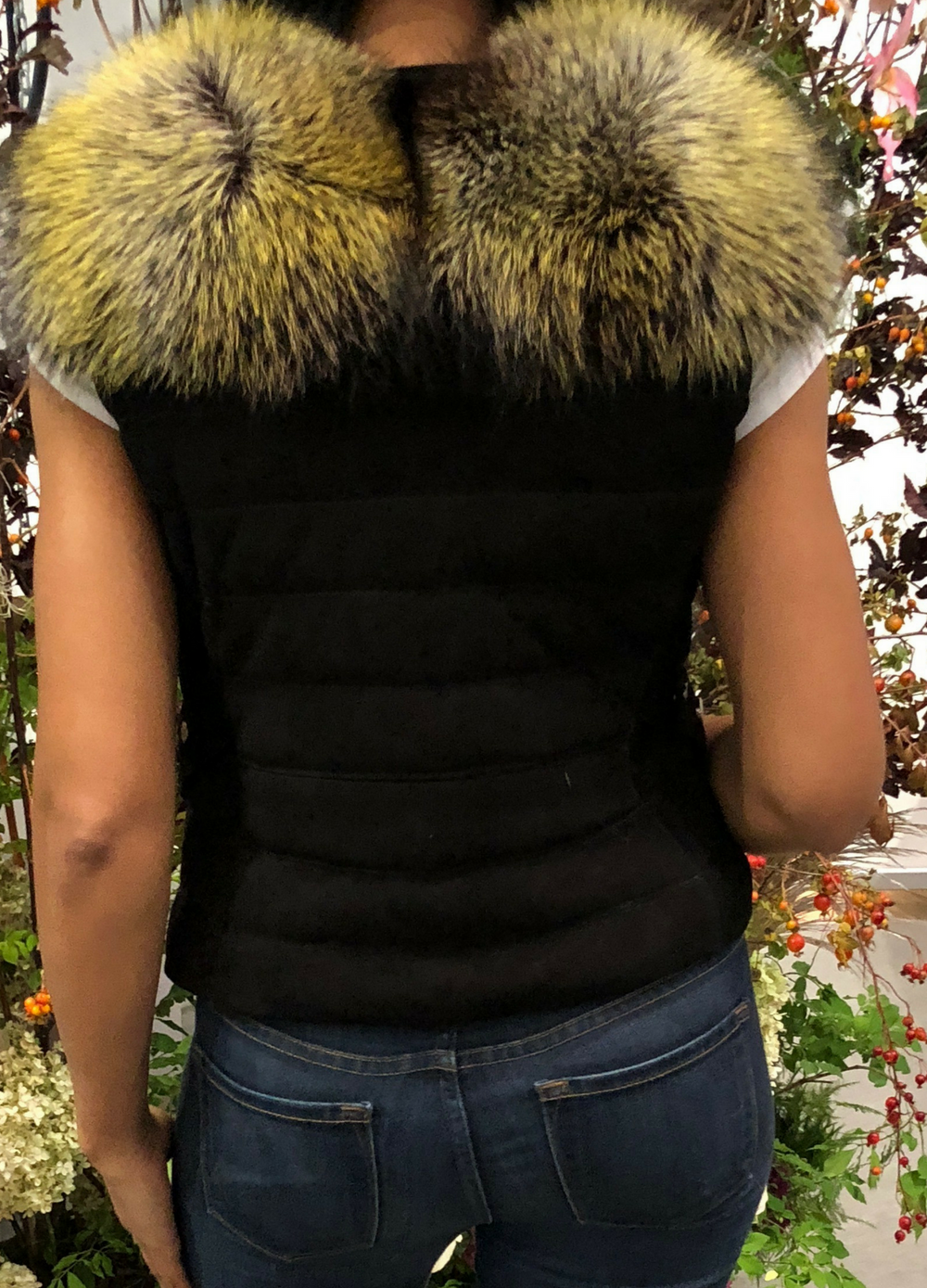 Candice Silver Fox Fur Vest