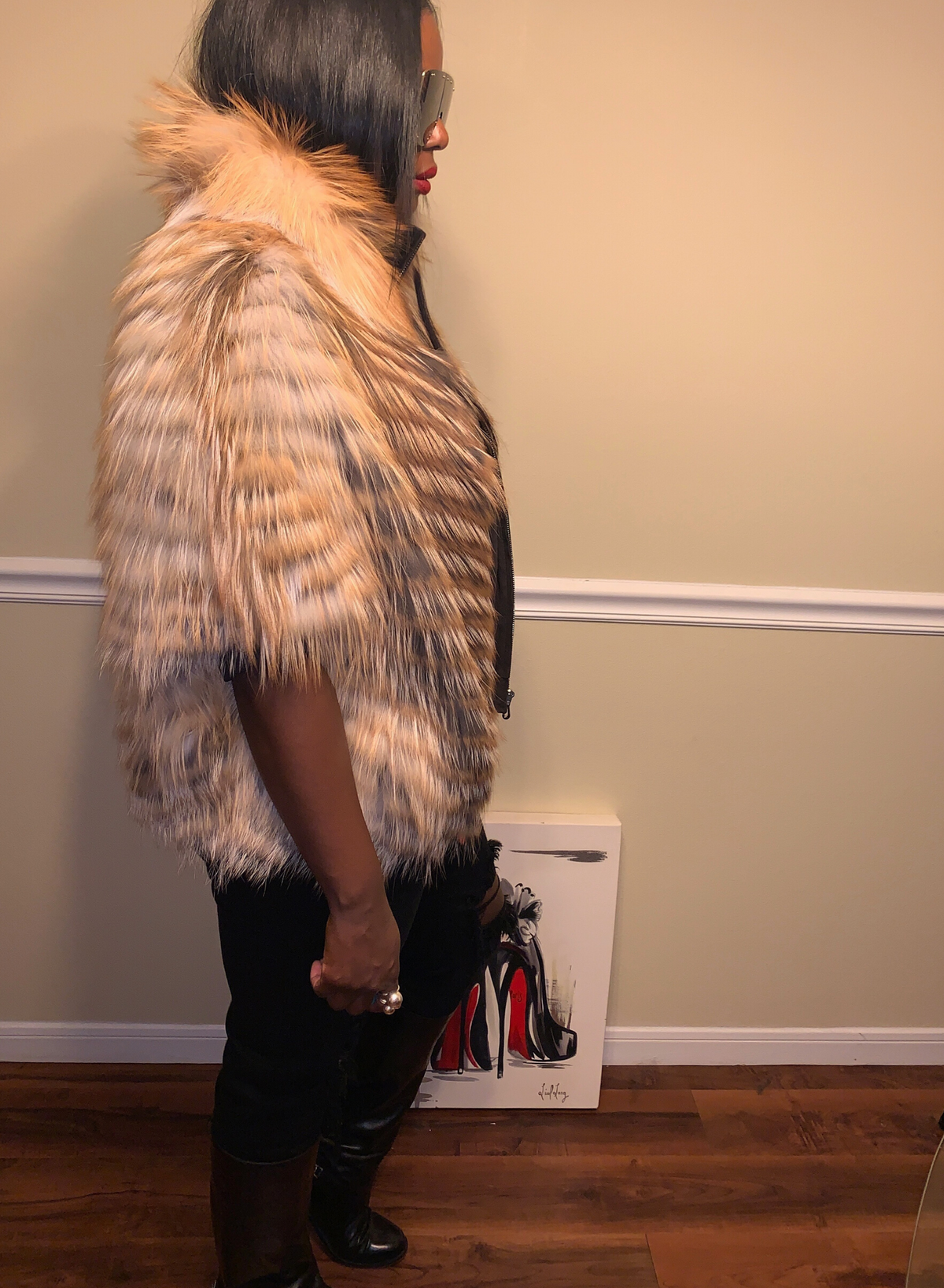 Size M. Gold fox jacket