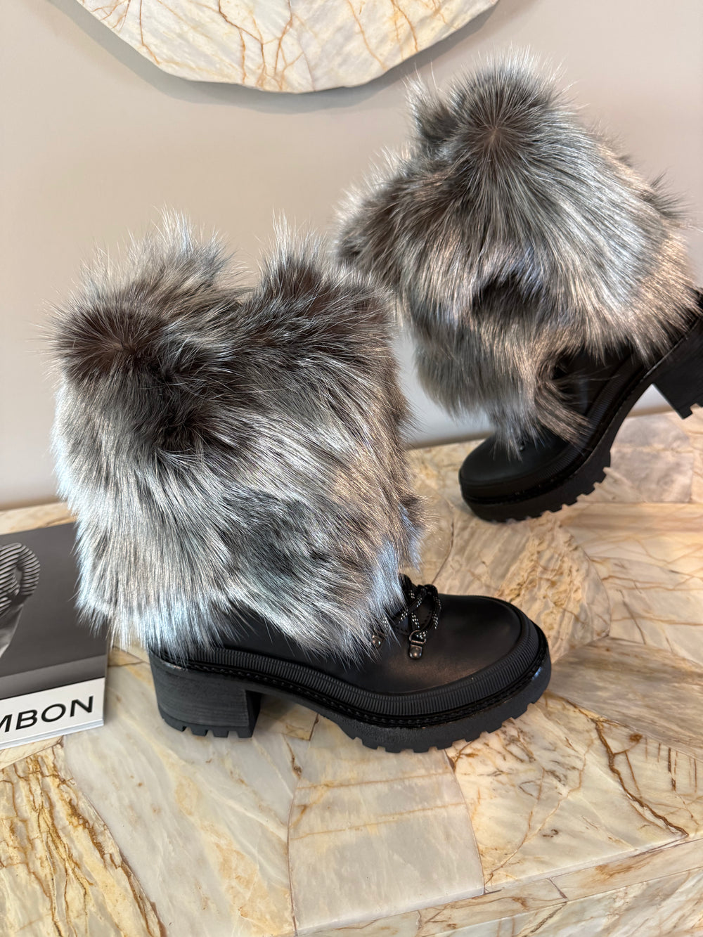(Black) Dina Fox Fur Boots