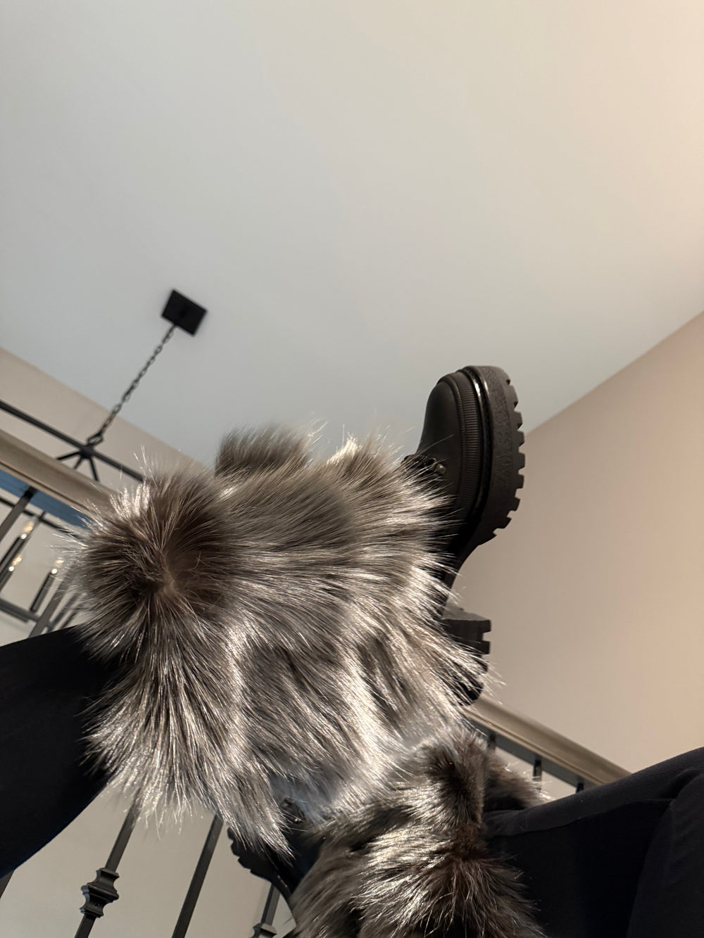 (Black) Dina Fox Fur Boots