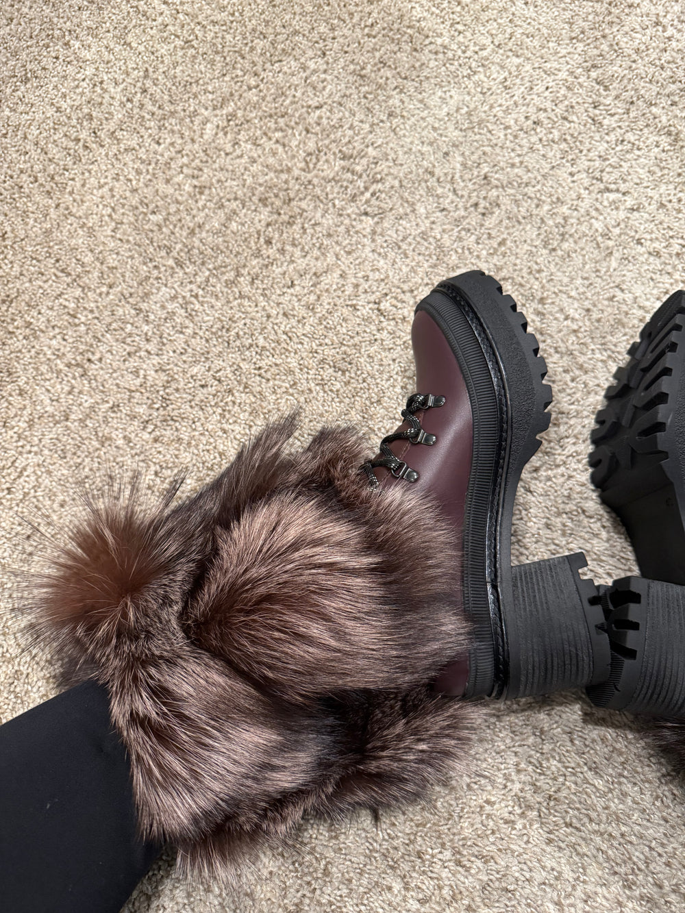 (Brown) Dina Fox Fur Boots