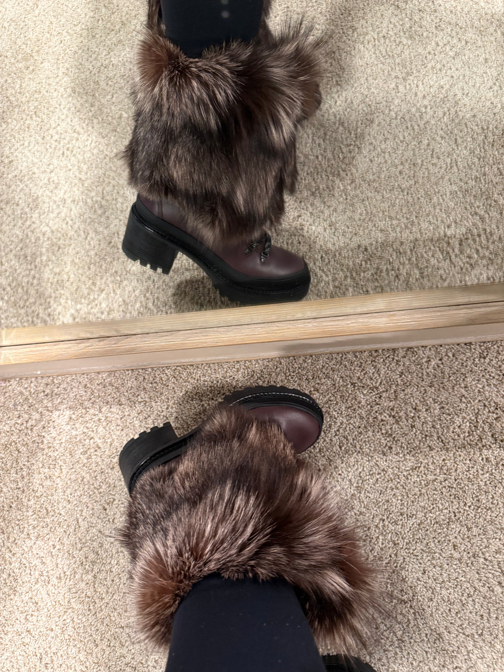 (Brown) Dina Fox Fur Boots