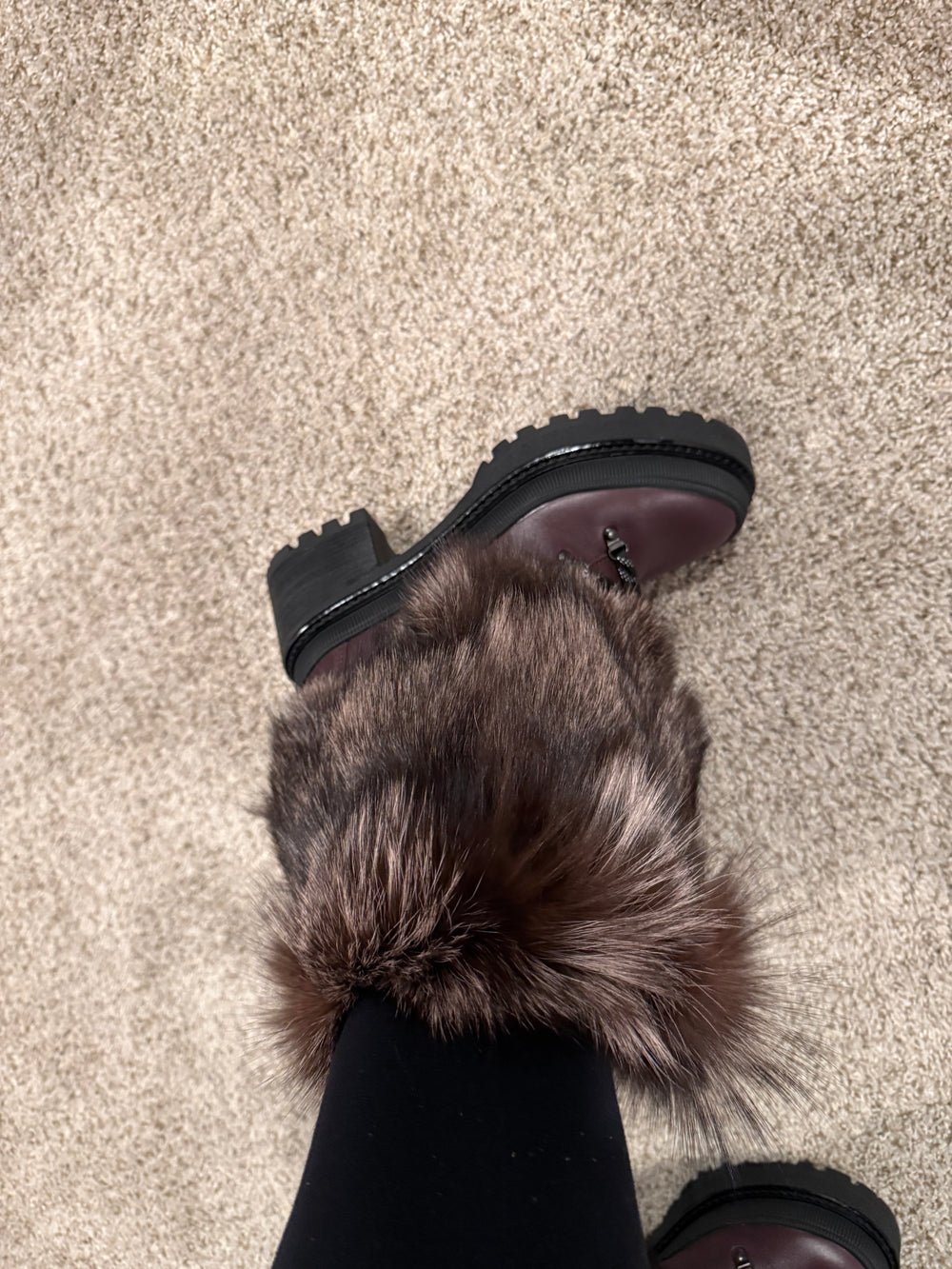 (Brown) Dina Fox Fur Boots