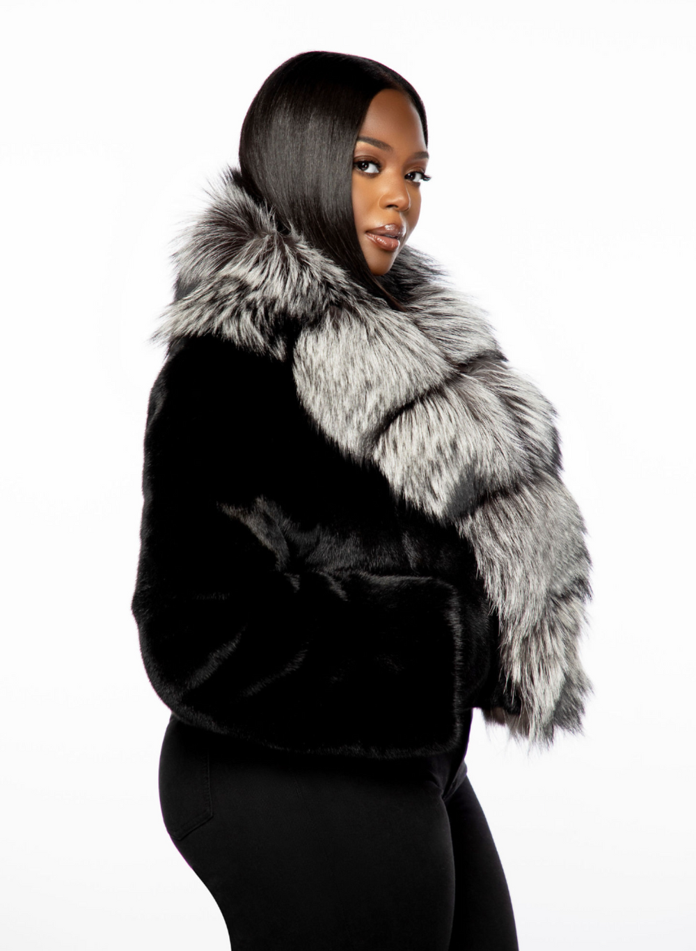 Melissa Mink Jacket w/ Silver Fox