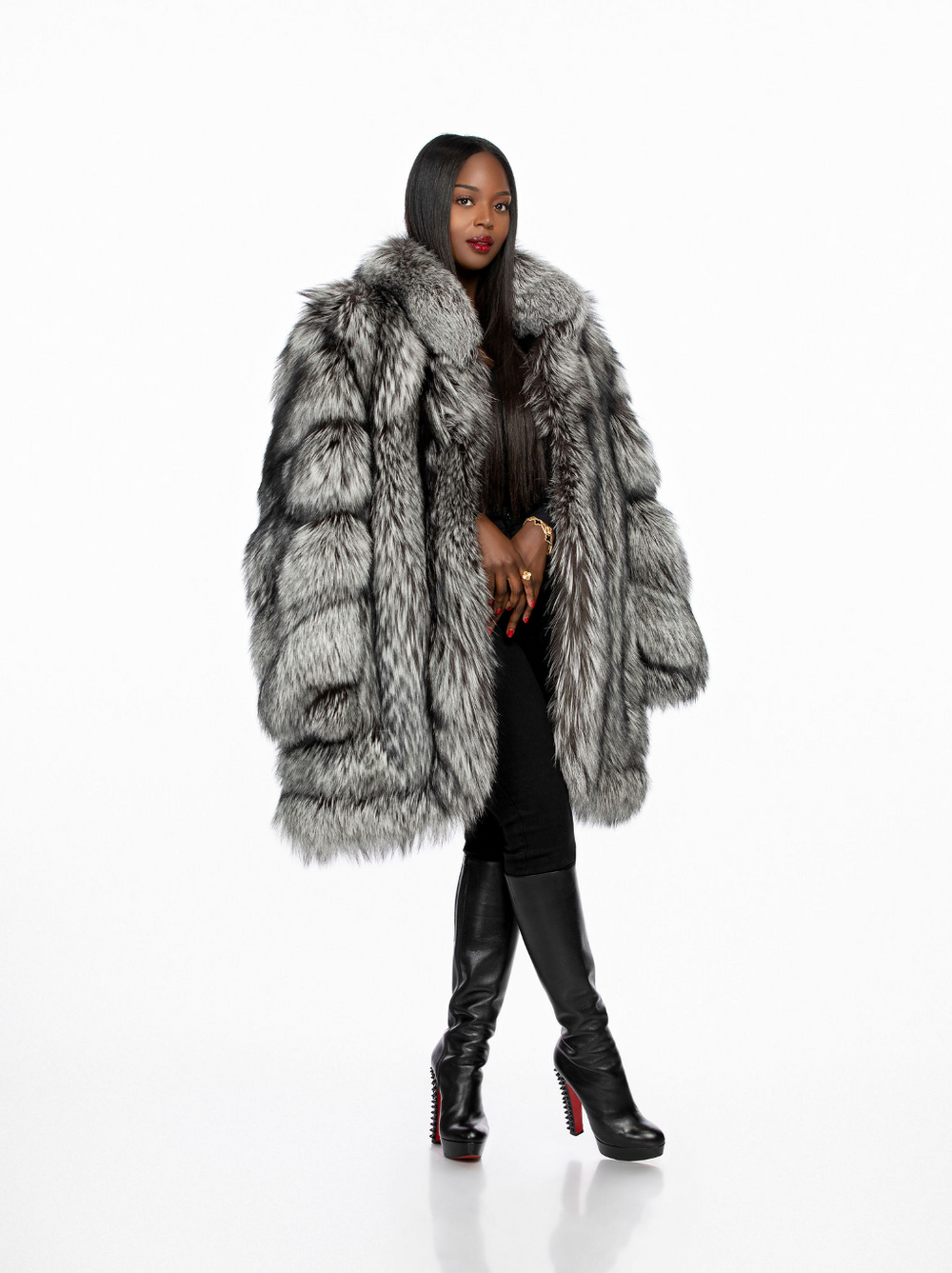 Silvia Silver Fox Coat