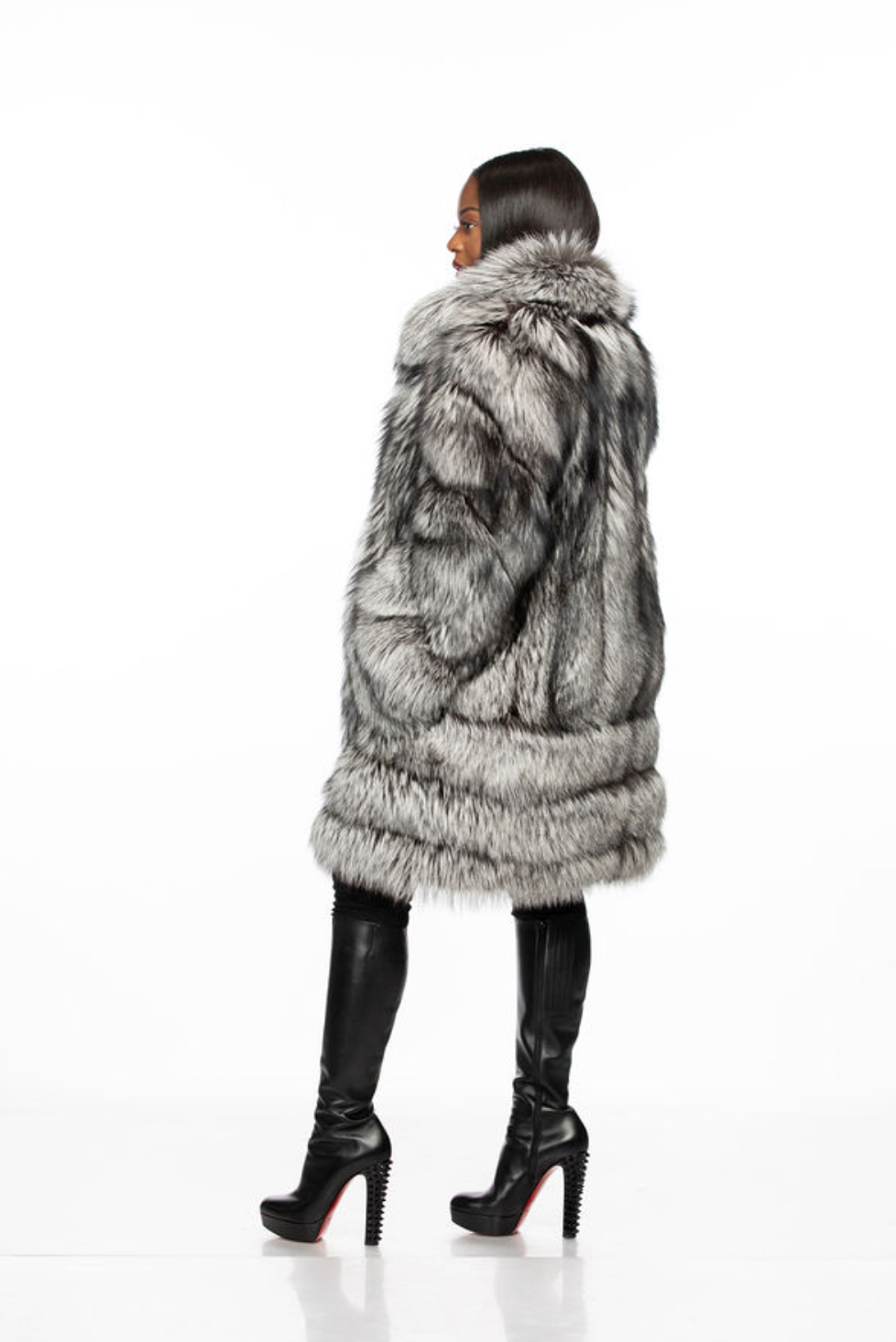 Vintage silver fox fur coat cheap