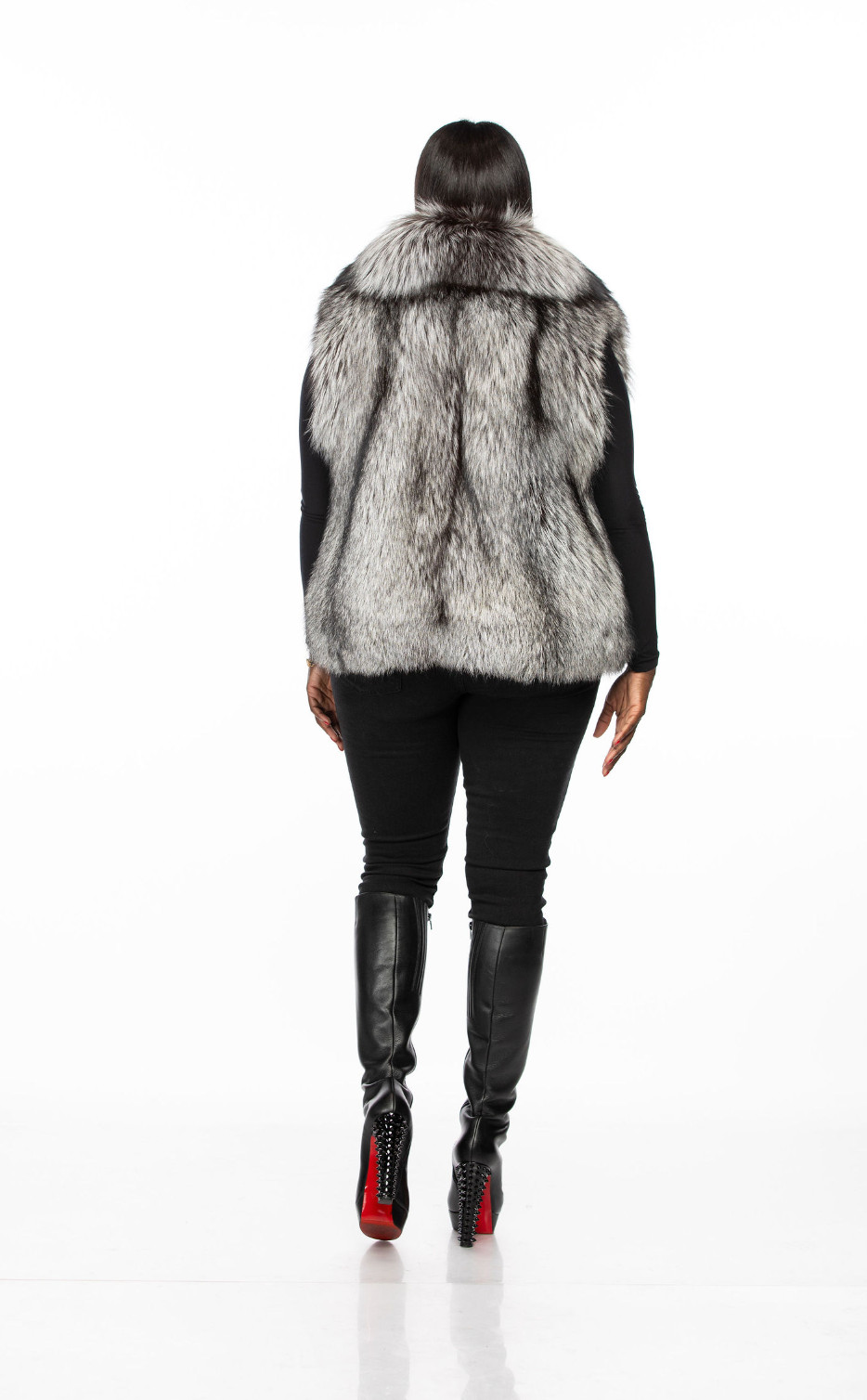 Silvia Silver Fox Vest