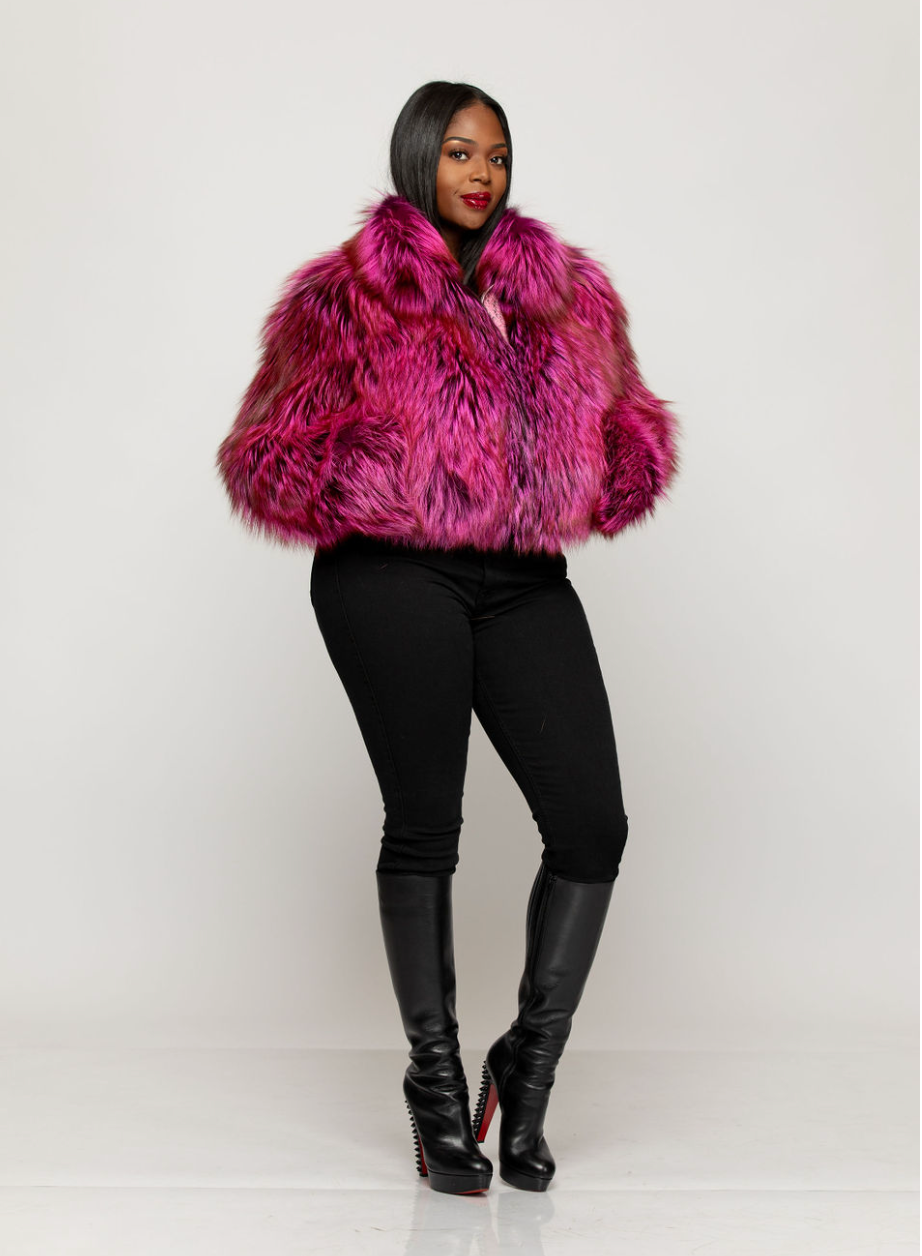 Color fur jacket hotsell