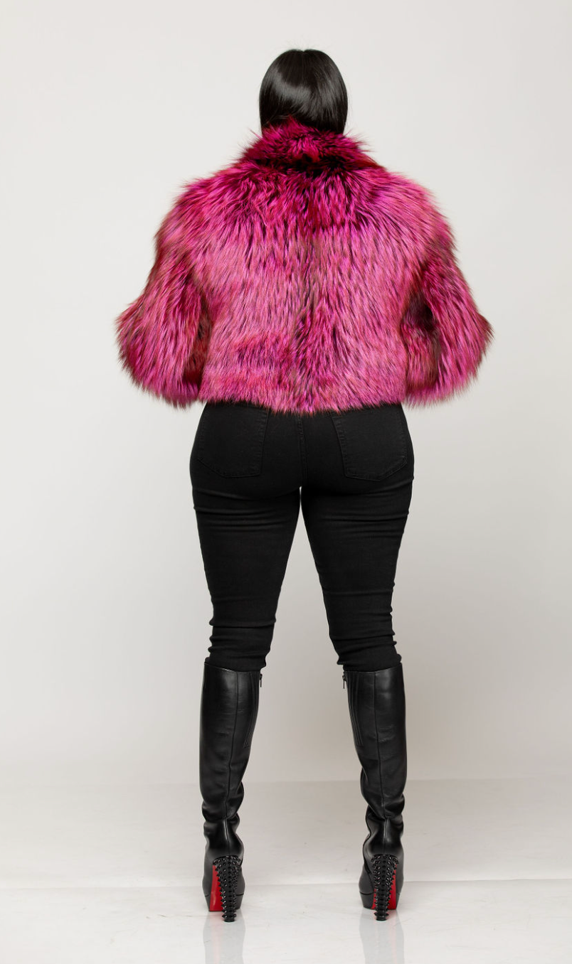 Kenzie Silver Fox Jacket (Customize color)