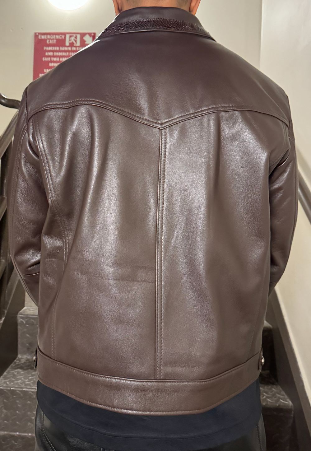 Wayne Leather Jacket with Crocodile Pockets
