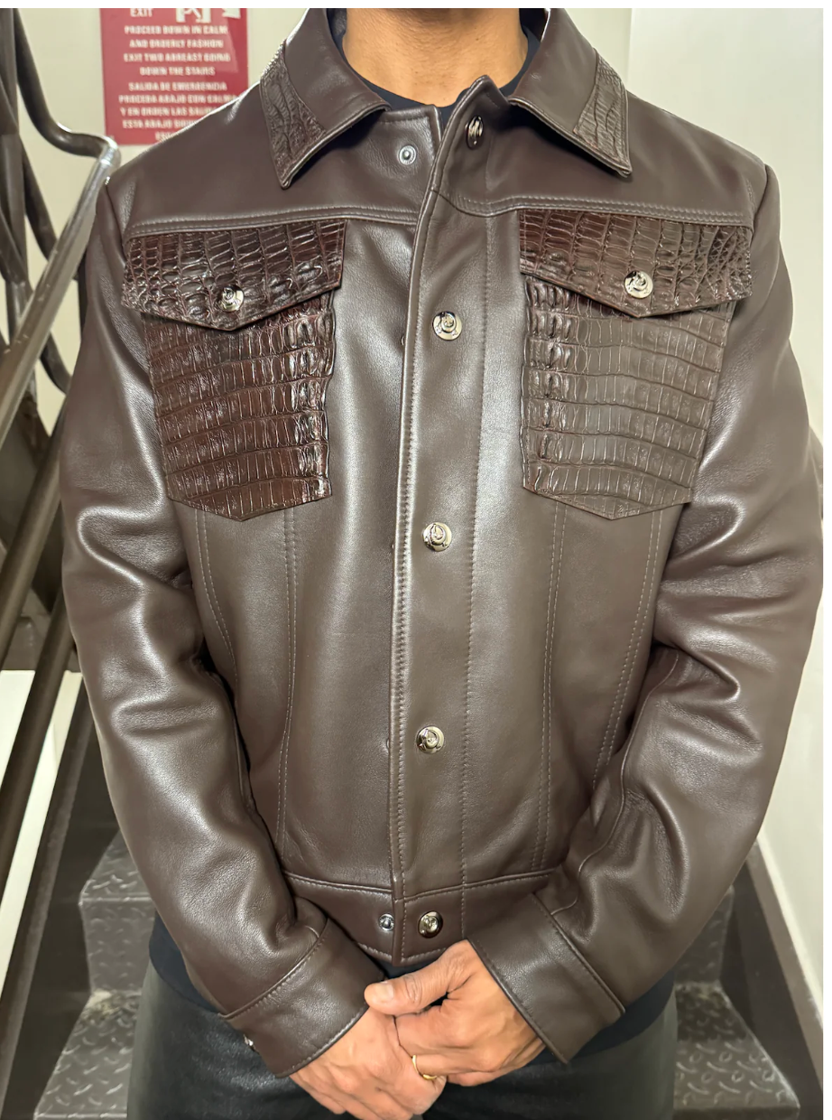 Size L: Wayne Leather with Alligator Trim