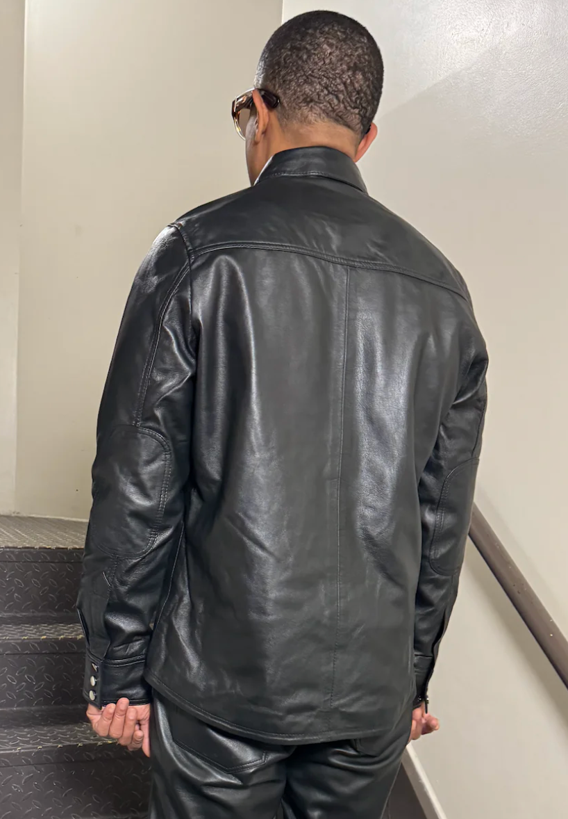 Size L: Men's Leather top Black