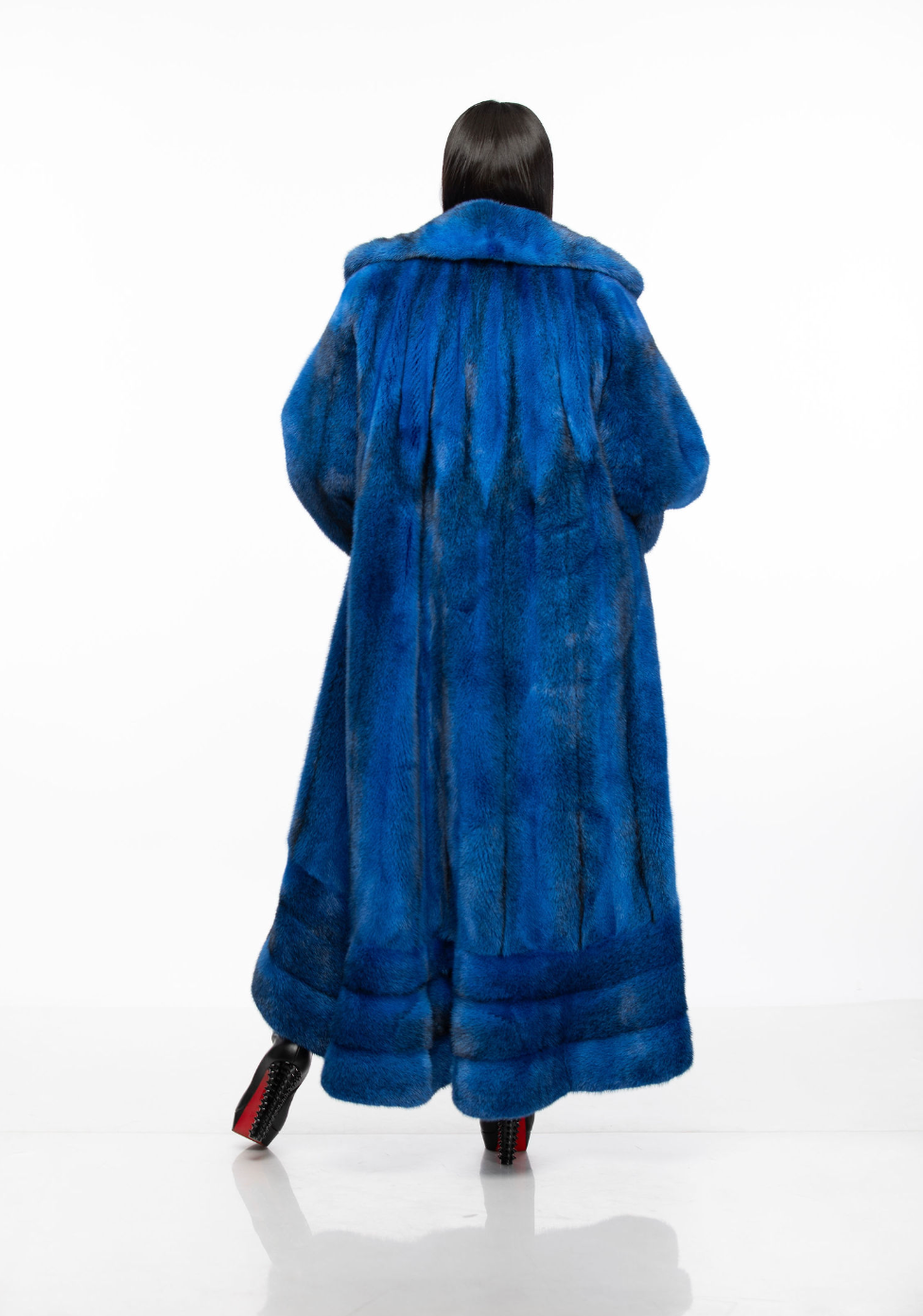 Drea Full Length Swing Mink: Electric Blue