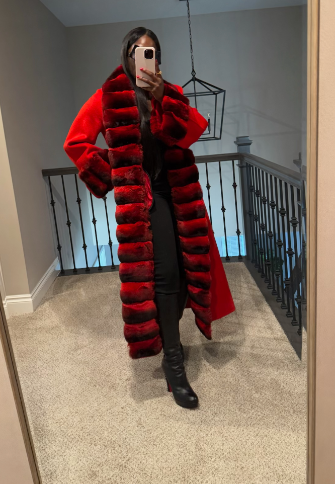 Size XL: Cashmere and Chinchilla Red