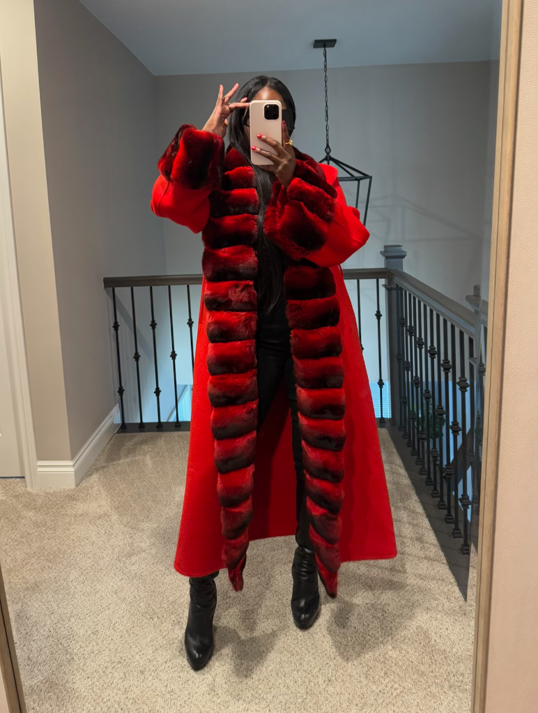 Size XL: Cashmere and Chinchilla Red