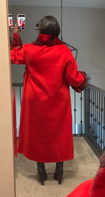 Size XL: Cashmere and Chinchilla Red