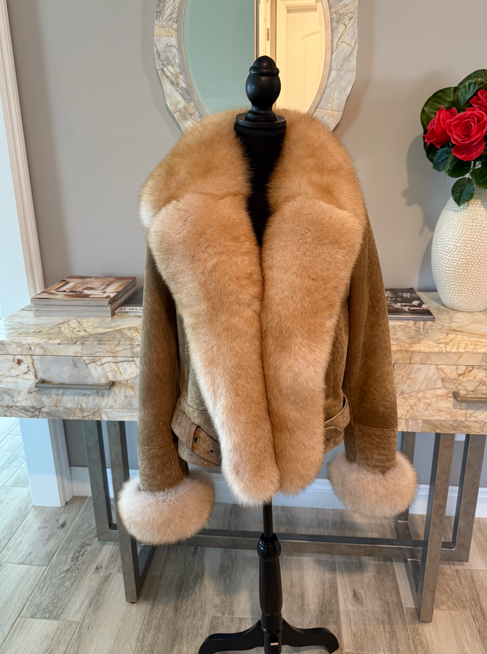 Size XL Shearling with Distressed Fur