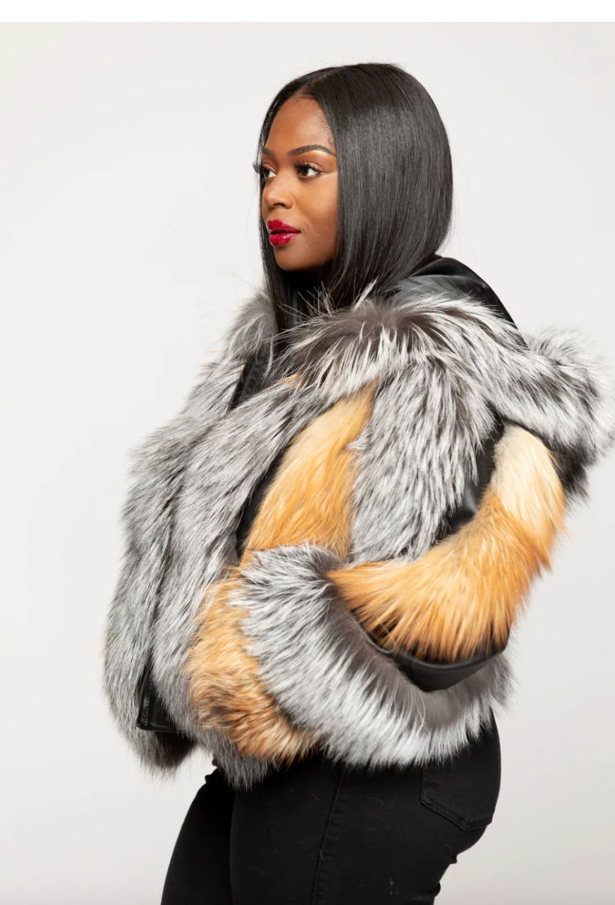 Plus size 2X : Manchester w/ hood (fur and suede)