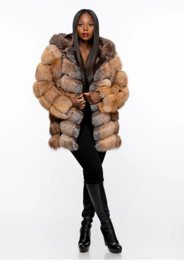 Size M,L XL, : Shirley Coat Detachable Sleeves and Hood Otoban Frost