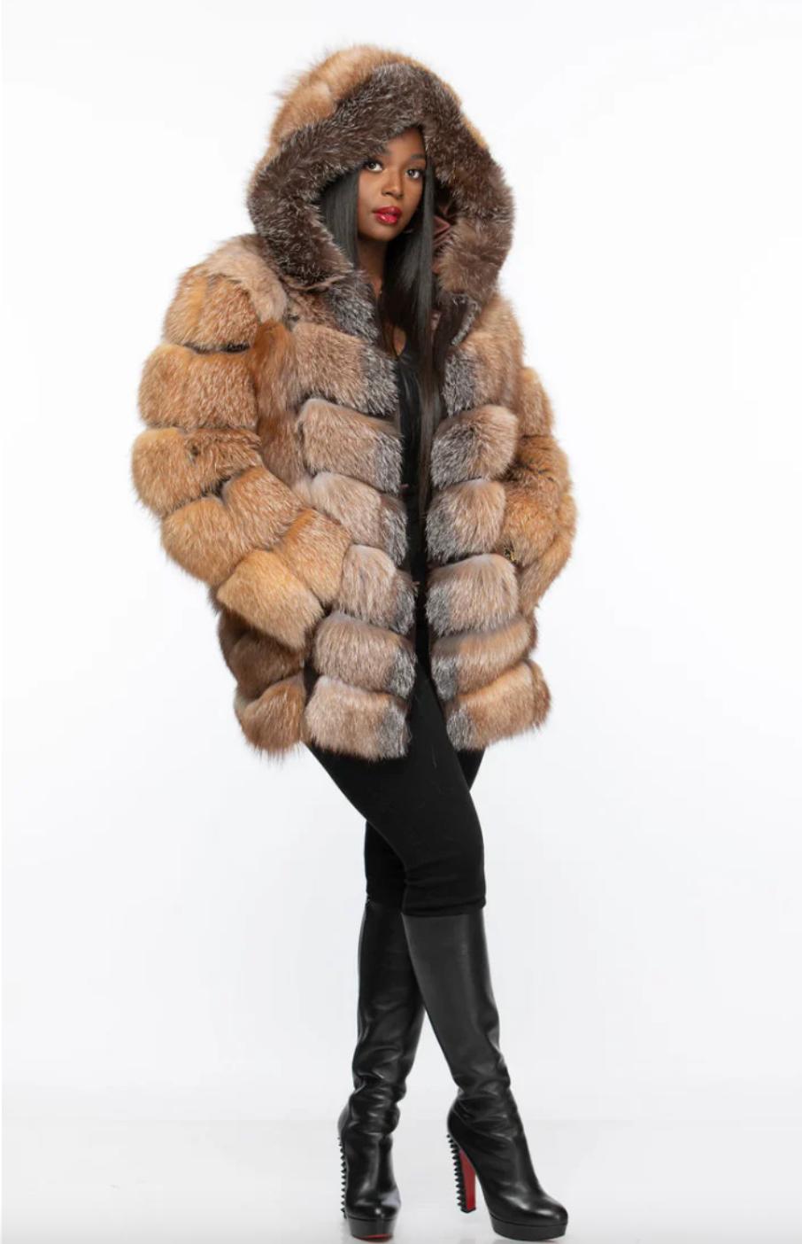 Size M,L XL, : Shirley Coat Detachable Sleeves and Hood Otoban Frost