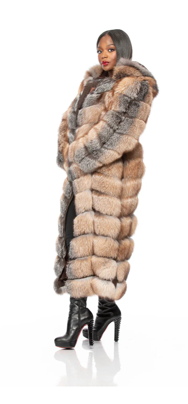 Sizes XL and Plus Size 1X Gina Coat Detachable Sleeves and Hood Crystal