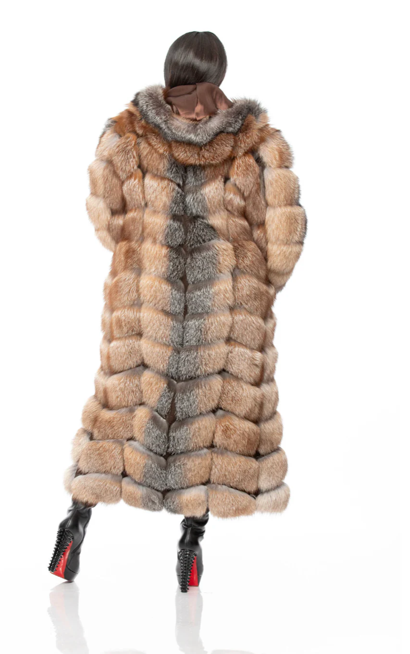 Sizes XL and Plus Size 1X Gina Coat Detachable Sleeves and Hood Crystal