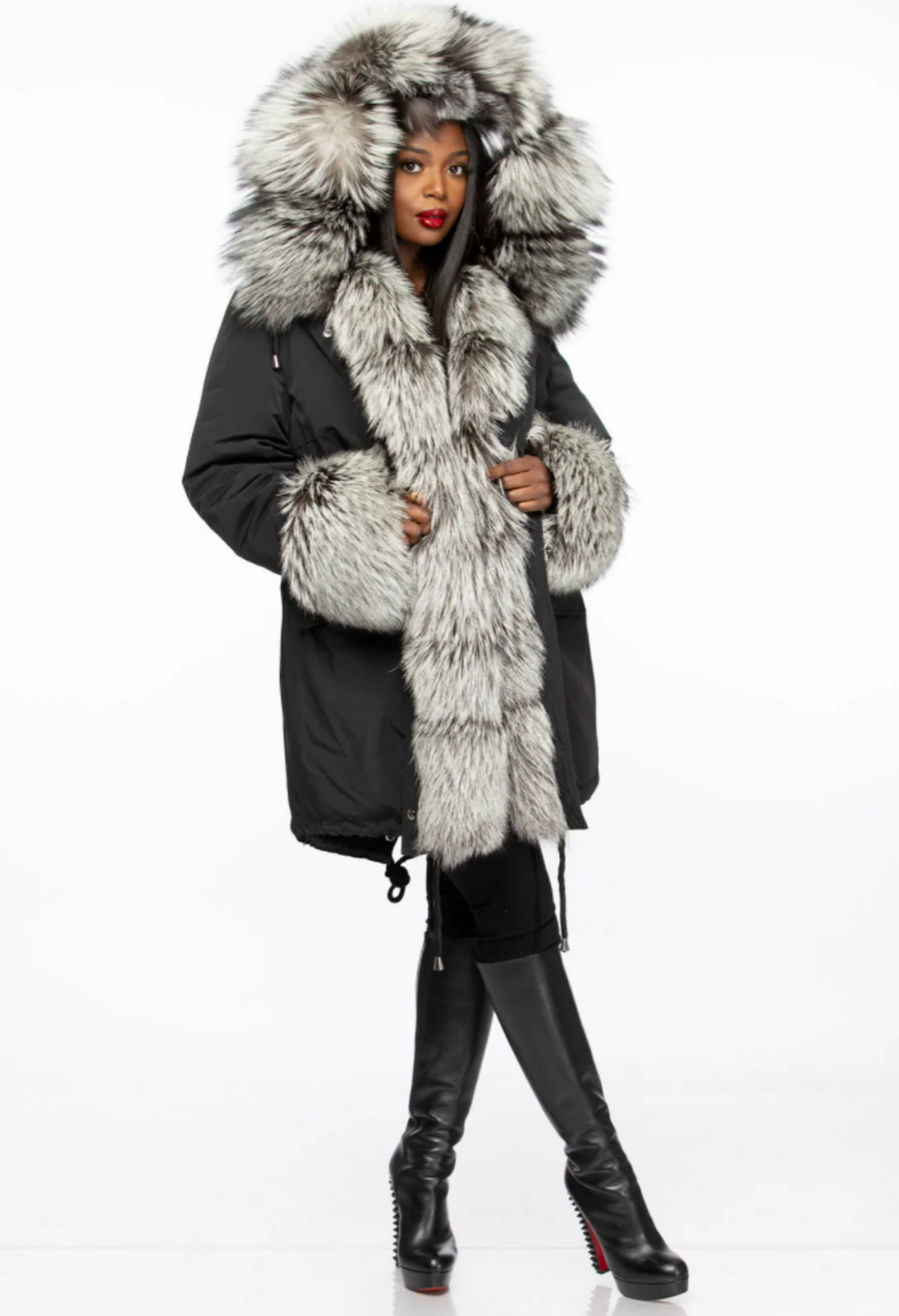 Size XL: Landon Parka with Silver Fox