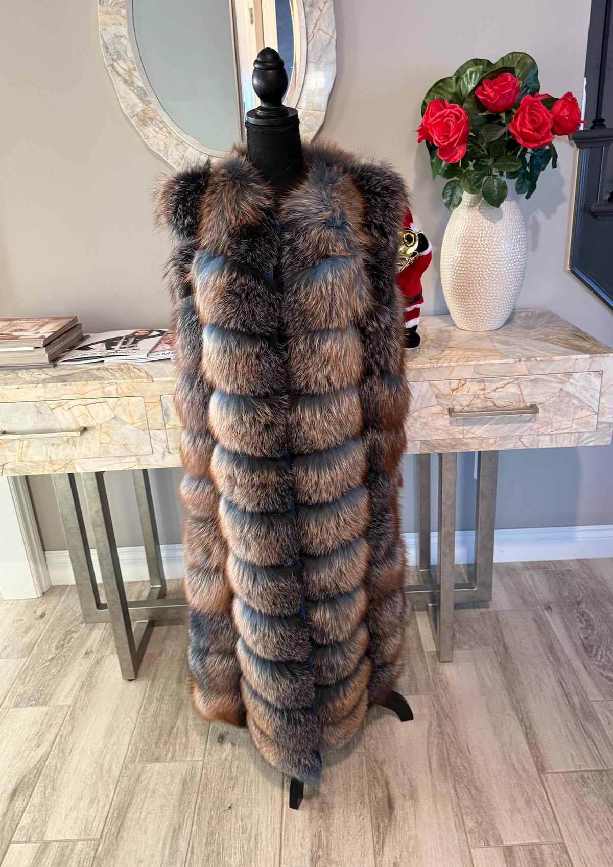 Best Fits Size XXL : Blue Gina Vest (4 inches shorter than original)