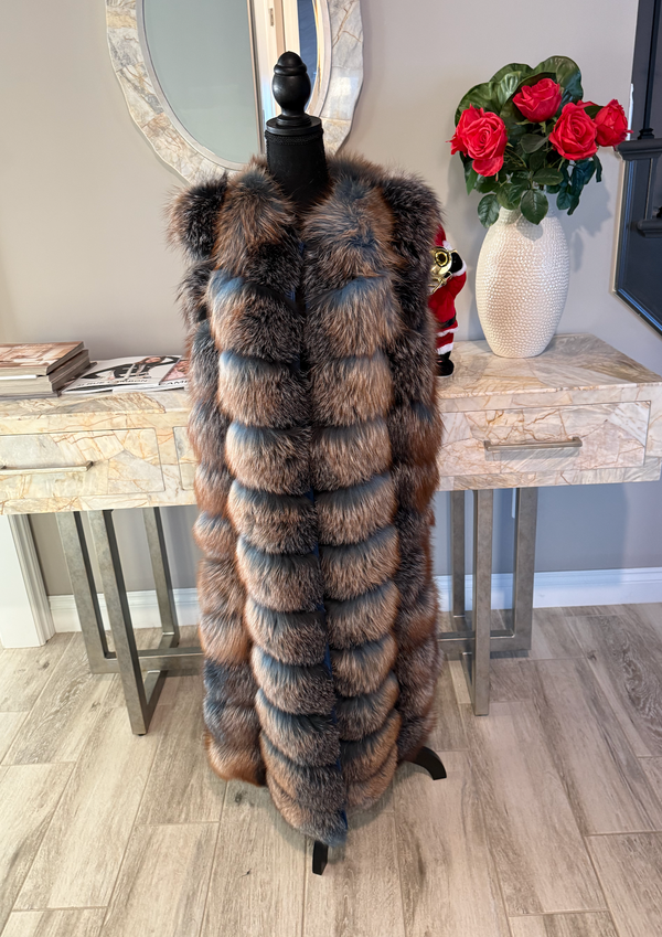 Best Fits Size XXL : Blue Gina Vest (4 inches shorter than original)